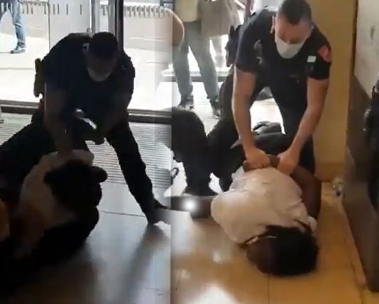 பிரான்ஸில் கறுப்பின கர்ப்பிணிப் பெண் மீது தாக்குதல் நடத்தும் SNCF அதிகாரிகள்!!