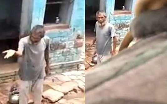 11 வயது மகனை தலைகீழாய் தொங்கவிட்டு தந்தை செய்த காரியம்…. தீயாய் பரவும் காட்சி!!