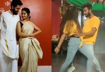 திருமணமான இளம் ஜோடியின் தெறிக்க விடும் நடனம்! ஹீரோக்களையும் மிஞ்சிய காட்சி!!