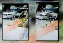 காரும், பேருந்தும் நேருக்கு நேர் மோதி விபத்து – பதறவைக்கும் CCTV காட்சிகள்!!