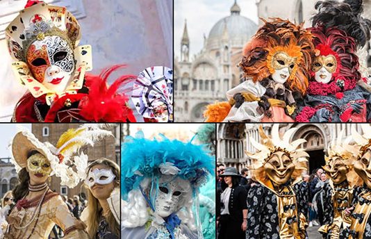 இத்தாலியில் விம ரி சை யா க ந டந் த வெ னி ஸ் தி ருவி ழா..! ப லவி த முகக் க வ சங்களை அணிந்து மக்கள் மகிழ்ச்சி!!