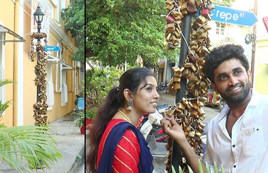 புதுச்சேரியில் புதுவரவு லவ் லாக் ட்ரீ… காதல் உறுதியுடன் நிலைக்க பூட்டுப்போடும் காதலர்கள்!!