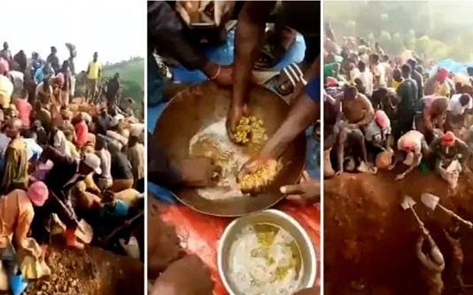 ஒரு மலை முழுக்க தங்கம் : தோண்டி எடுக்க குவிந்த ஆயிரக்கணக்கான மக்கள்!! வீடியோ காட்சி..