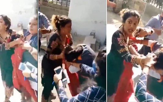 முகக் கவசம் அணியாததற்காக அபராதம் செலுத்தும்படி கேட்ட மாநகராட்சி ஊழியரிடம் பெண் வெ றி ச்செயல்! வெளியான வீடியோ காட்சி!