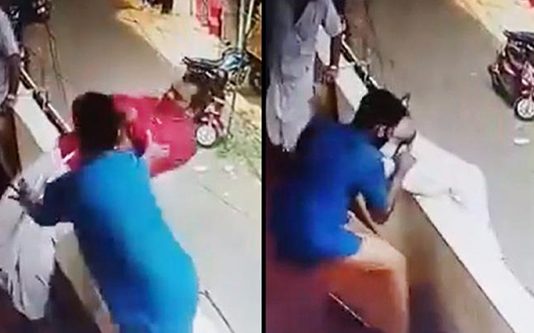 முதல் மாடியில் இருந்து சு ருண்டு விழுந்த நபர்: கண்ணிமைக்கும் நொடியில் நடந்த ப ரபரப்பு சம்பவம்!!