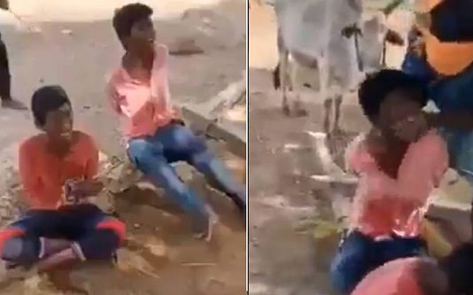 மாங்கா ப.றி.த்ததற்காக கு.ழ.ந்தைகளை கட்டி வைத்து அ.டி.த்து மாட்டு சாணி சாப்பிட வைத்த கொ.டூ.ரன்கள்! க.லங்க வைக்கும் வீடியோ காட்சி!!