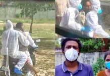 மூச்சுத் திணறிய கொரோனா நோயாளி : பைக்கிலேயே மருத்துவமனை கொண்டுசென்ற தன்னார்வலர்கள்!!