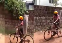 என்னமா யோசிக்கிறாங்க ..காவலரின் பிரம்படியில் இருந்து தப்பிக்க நூதன வழி..வைரலாகும் வீடியோ!