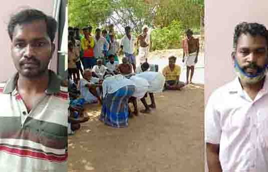 காலில் விழுந்து பட்டியலின மக்கள் மன்னிப்பு கேட்ட விவகாரம் : 2 பேர் அதிரடி கைது!!