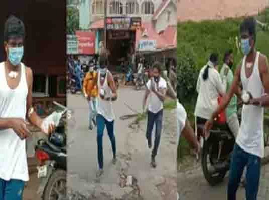 சாலையில் செல்வோரை துரத்திய ‘கொரோனா’ பேஷன்ட்’.. ‘அலறியடித்துக்கொண்டு ஓடிய பொதுமக்கள்!!