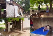 கொரோனா தொற்று அச்சத்தால் ஊரை விட்டு வெளியேறி விவசாய தோட்டத்தில் தற்காலிக வீடு அமைத்த கிராம வாசிகள்..!