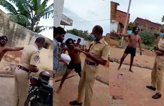 விசாரணைக்கு சென்ற போலீசார் மீது சாக்கடையை அள்ளி வீசி, ஆ.பா.சமாக திட்டிய ஆசாமி!! பின்னர் ஏற்பட்ட பரிதாபம் !!