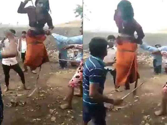 புதுப்பெண்ணை அ.த.ரத்தில் தொ.ங்கவிட்டு அ.டி.த்த குடும்பம்: ப.த.றவைக்கும் வீடியோ!!