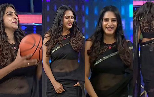 இந்த வயசுல தொப்புளை காட்டிய சுரேகா வாணி… மெய்மறந்த ரசிகர்கள்!!