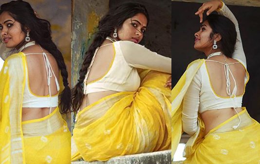 முழு தொடையும் பளிச்சென தெரிய போஸ் கொடுத்துள்ள இளம் நடிகை!!