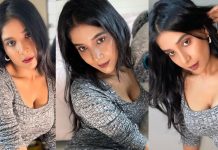 கவர்ச்சியான உடையில் போஸ் கொடுத்து ரசிகர்களை கிறங்கடித்த சாக்ஷி அகர்வால்!!