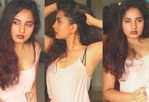 குட்டி டவுசரும் பிட்டு துணியும் சும்மா தூக்குது… திறந்து காட்டி சூடேற்றிய ஸ்ருஷ்டி டாங்கே!!