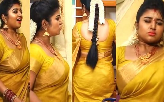 முன்னழகை எடுப்பாக காட்டும் புகைப்படத்தை பகிர்ந்து ரசிகர்களுக்கு விருந்து வைத்த மகாலட்சுமி!!