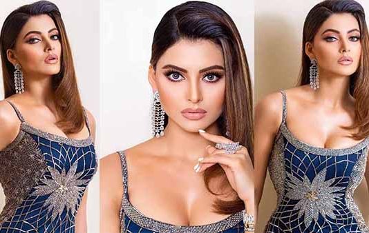 கண்ணாடி உடையில் தாறுமாறான கவர்ச்சியில் கவர்ந்திழுக்கும் பலே நடிகை ஊர்வசி ரௌடில்லா!!