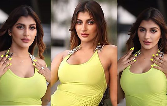 அடங்காத அந்த அழகை அதுக்குள்ள போட்டு தூக்கலா காட்டிய யாஷிகா ஆனந்த்!!