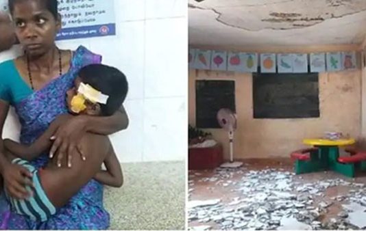 பள்ளியில் மீண்டும் ஒரு விபத்து… மாணவன் காயம் : பெற்றோர் அதிர்ச்சி!!
