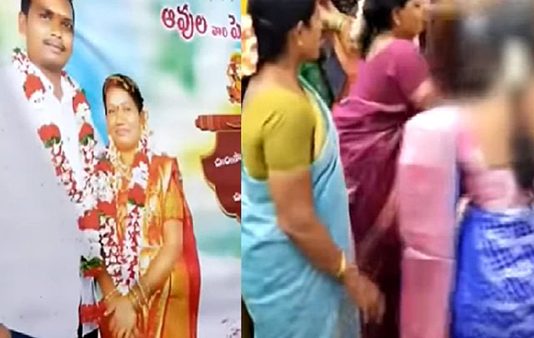 காதலன் திருமணத்தில் காதலிக்கு அடி உதை : முடியை பிடித்து இழுத்து தாக்கிய மணமகனின் உறவினர்!!