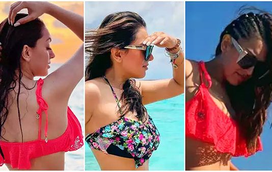 பிகினி உடையில் மாலத்தீவில் மஜா பண்ணும் ஹன்சிகாவின் ஹாட் Pics!!