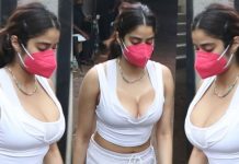 முன்னழகை எடுப்பாக கட்டி ஜான்வி கபூர் வெளியிட்ட ஹாட் புகைப்படங்கள்!!