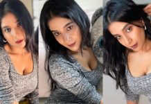 ஷைனிங் உடையில் செம ஸ்ட்ரெக்சர் காட்டி இளசுகளை சூடேத்தும் சாக்ஷி அகர்வால்!!