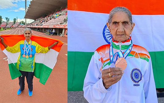 94 வயதில் இந்தியாவுக்காக தங்கம் வென்ற மூதாட்டி : உலக மாஸ்டர்ஸ் தடகள சாம்பியன்ஷிப் தொடரில் அசத்தல்!!