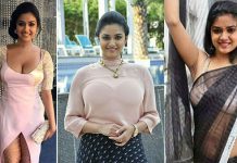 டார் டாராக கிழிந்த பேண்ட் மற்றும் தொளதொள டீசர்ட் அணிந்து கவர்ச்சி போஸ் கொடுத்த கீர்த்தி சுரேஷ்!!