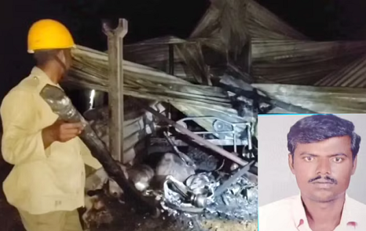 செல்போன் சார்ஜர் வெடித்து கூலி தொழிலாளி பரிதாப பலி : ஓலை வீட்டில் தூங்கியவருக்கு நேர்ந்த சோகம்!!