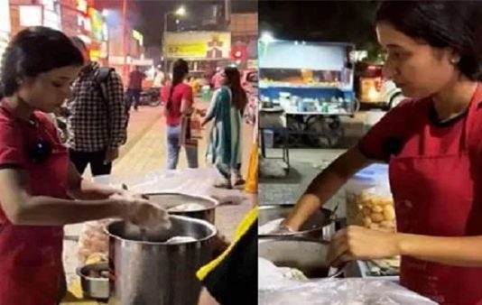 பானிபூரி கடை நடத்தும் இளம்பெண்… காரணத்த கேட்டு உடைந்து போன நெட்டிசன்கள்!!