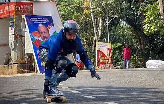 கன்னியாகுமரி முதல் காஷ்மீர் வரை ஸ்கேட்டிங் போர்டில் சாகச பயணம் : இலக்கை அடையும் தருணத்தில் நேர்ந்த துயரம்!!