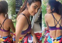 முன்னழகை பளிச்சென காட்டி ரசிகர்களின் சூட்டை கிளப்பிய திவி வாத்யா!!