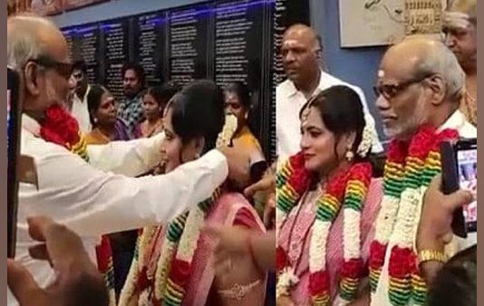 பிரான்சில் இருந்து புதுச்சேரிக்கு பறந்து வந்து பெண்ணை கரம்பிடித்த 54 வயது நபர் : வைரலாகும் திருமண வீடியோ!!
