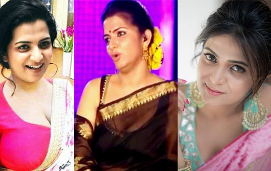 புடவையில் எக்குத்தப்பாக போஸ் கொடுத்து ரசிகர்களை சூடேற்றிய டிடி!!