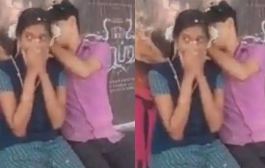 பேருந்து நிழற்குடையில் வைத்து பள்ளி மாணவிக்கு தாலி கட்டிய சிறுவன்… வைரலாகும் வீடியோ!!