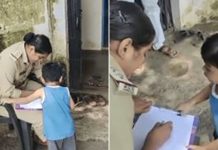 அம்மாவ புடிச்சு ஜெயில்ல போடுங்க…. புகார் கொடுக்க வந்த 3 வயசு சிறுவன் : வைரல் வீடியோ!!