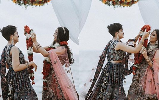 மாலை மாற்றி திருமணம் செய்துகொண்ட லெஸ்பியன் ஜோடி : கடும் எதிர்ப்பு தெரிவித்த பெற்றோர்!!