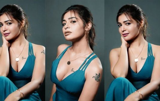 முட்டிகிட்டு நிக்கும் முன்னழகு எடுப்பாக தெரிய கவர்ச்சி போஸ் கொடுத்த தர்ஷா குப்தா!!
