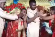 வலுக்கட்டாயமாக மாப்பிள்ளை செய்த காரியம்… பளார் என அறைந்த மணப்பெண் : வைரல் காட்சி!!