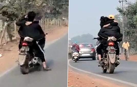 நடுரோட்டில் சில்மிஷம் செய்த காதல் ஜோடி.. அதுவும் திருட்டு பைக் வேற… இறுதியில் நடந்த பரிதாபம்!!