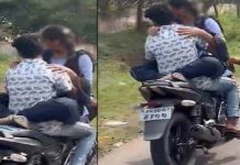 பள்ளி மாணவியை கட்டிப்பிடித்தபடி டூவீலரில் ஜாலி ரைடு… காதல் ஜோடிக்கு நேர்ந்த விபரீதம்!!