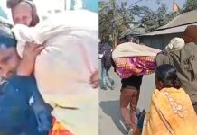 ஆம்புலன்சுக்கு கொடுக்க பணம் இல்லை : தாயின் உடலை தோளில் சுமந்து சென்ற மகன் : தொடரும் சோகம்!!