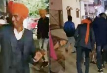 திருமணத்தில் உற்சாகமாக நடனமாடிய நபருக்கு நேர்ந்த விபரீதம் : வைரலாகும் வீடியோ!!