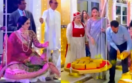 மணப்பெண்ணின் எடைக்கு நிகரான தங்கம்…. துபாயில் நடந்த ஆடம்பரமான திருமணம் : எவ்ளோ கிலோ தங்கம் தெரியுமா?