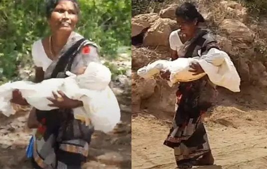 இறந்த குழந்தையின் சடலத்தை 10 கி.மீ தூக்கி சென்ற பெற்றோர்.. நெஞ்சை உலுக்கும் சம்பவம்!!