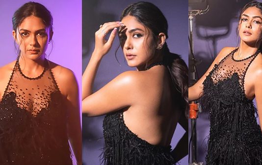 டைட் உடையில் அந்த இடத்தை ஓப்பனா காட்டி ரசிகர்களை திக்குமுக்காட செய்த மிருணாள் தாக்கூர்!!