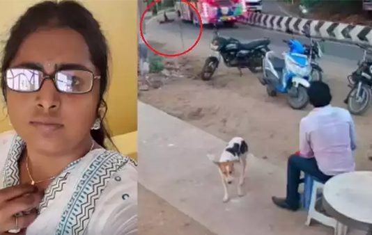 பேருந்தில் இருந்து தவறி விழுந்து இளம்பெண் பலி : வெளியான பகீர் சிசிடிவி காட்சிகள்!!